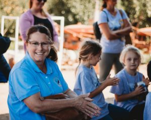 Calvary Christian School teacher with kids at Gizdich Ranch