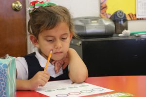 Young girl in Kindergarten at Calvary Christian School